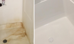 Shower Reglazing, Before and After Photos